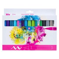Bruynzeel Ecoline brush pen set primair, 30 kleuren