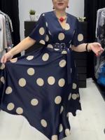 Loose Casual Polka Dots Buckle Dress With No - thumbnail