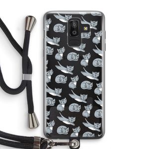 Poezen: Samsung Galaxy J8 (2018) Transparant Hoesje met koord