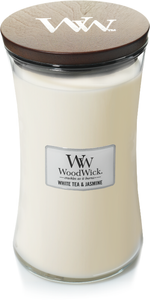 WW White Tea & Jasmine Large Candle - WoodWick
