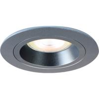 Spot Armatuur GU10 - Pragmi Crown Pro - GU10 Inbouwspot - Rond - Gunmetal - Aluminium - Ø93mm
