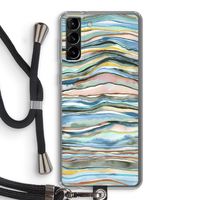 Watercolor Agate: Samsung Galaxy S21 Plus Transparant Hoesje met koord