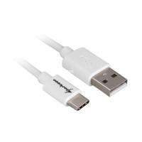 Sharkoon usb-a 2.0 - usb-c kabel (wit, 3 meter)