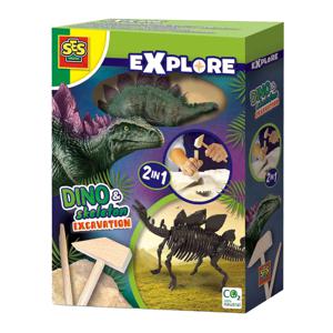 SES Creative Explore Dino en skelet opgraven 2 in 1 - Stegosaurus