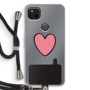 Hartje: Pixel 4a Transparant Hoesje met koord