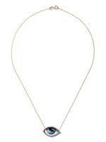 Lito collier Tu Es Partout en or rose 14ct orné de diamants, d'émail et de saphirs - Blue and black