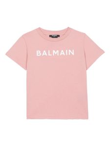 Balmain Kids t-shirt à logo floqué - Rose