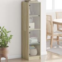 Hoge kast met glazen deuren 35x37x142 cm sonoma eikenkleurig Hoge kast met glazen deuren 35x37x142 cm sonoma eikenkleurig