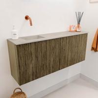 Toiletmeubel Mondiaz Joya Dlux | 100 cm | Meubelkleur Dusk | Faye wastafel Opalo Wasbak Links | Zonder kraangat(en)