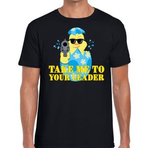 Fout paas t-shirt zwart take me to your leader voor heren