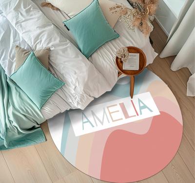 Abstract pastel Vinyl tapijt met naam