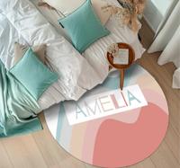 Abstract pastel Vinyl tapijt met naam