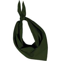 Bandana/hals zakdoek - olijfgroen - voor kind en volwassenen - polyester/katoen - thumbnail