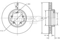 Remschijf TOMEX Brakes, Remschijftype: Geventileerd: , Inbouwplaats: Vooras, u.a. für Ford - thumbnail