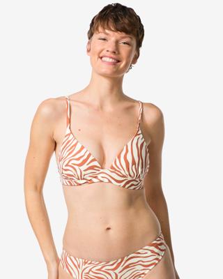 HEMA Damesbikinitop Janna push-up rib zebra chocoladebruin (chocoladebruin)