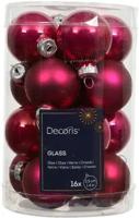 Kerstballen glas d3,5 cm pink 16 st Decoris - Decoris