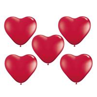 Shoppartners HSP Hartjes ballonnen - rood - 25x stuks - ballon - 25 cm - Valentijnsdag - thumbnail