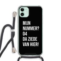 Da ziede van hier - Zwart: iPhone 11 Transparant Hoesje met koord