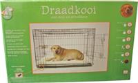 Draadkooi met deur en schuifdeur nr. 4 zwart 107x71x77 cm - Gebr de boon