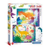 Clementoni puzzel grappige dino's, 2x20st.