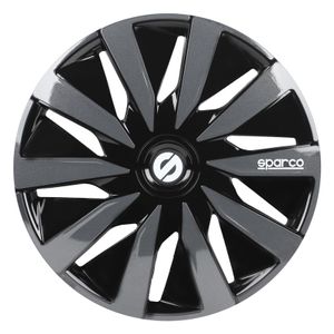 4-Delige Sparco Wieldoppenset Lazio 14-inch zwart/grijs SP1491BKGR