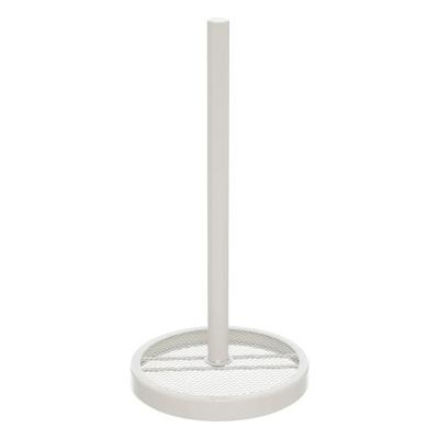Keukenrolhouder - wit - staand - rvs - D16 x H33 cm - universeel