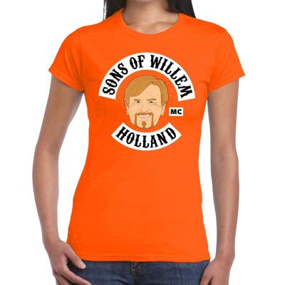 Sons of Willem thema t-shirt - oranje - voor dames - koningsdag