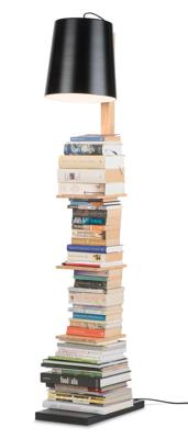 Vloerlamp Cambridge voor boeken - naturel/zwart