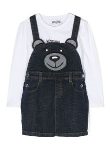 Moschino Kids ensemble jupe-salopette à motif Teddy Bear - Bleu