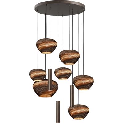 Masterlight 10-lichts hanglampCartone met Think Paper kappen - 2512-15-70-10-RC3111