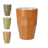 Set van 4x stuks grote luxe gekleurde porseleinen bekers/koffiekopjes 330 ml