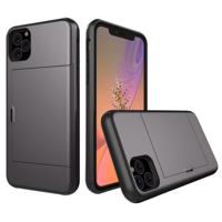 Schokbestendig Rugged Armor beschermhoes met kaartsleuf voor iPhone 11 Pro (grijs)