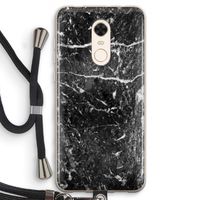 Zwart marmer: Xiaomi Redmi 5 Transparant Hoesje met koord