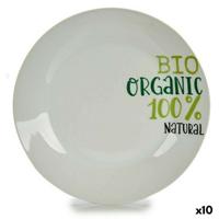Eetbord 136900A Organic Porselein Afgedrukt 24,4 x 2,6 x 24,4 cm (10 Stuks)