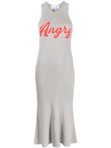 Natasha Zinko robe sans manches à imprimé Angry - Gris