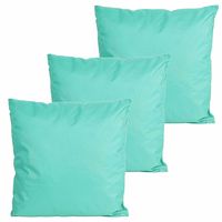 Buitenkussens - 3x - turquoise blauw - 60 x 60 cm - binnen/buiten