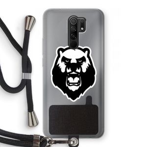 Angry Bear (white): Xiaomi Redmi 9 Transparant Hoesje met koord