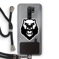 Angry Bear (white): Xiaomi Redmi 9 Transparant Hoesje met koord