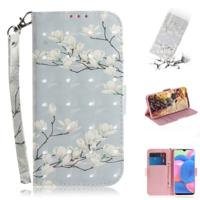 Voor Galaxy A30s 3D gekleurde tekening horizontale Flip lederen draagtas met houder & kaartsleuf & portemonnee & Lanyard (Magnolia)