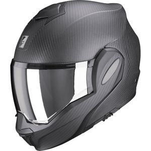 SCORPION EXO-Tech Evo Carbon Solid Mat, Systeemhelm, Zwart