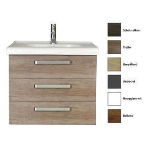 Badkamermeubelset Sanicare Q9 3 Laden 80cm Grey-Wood (spiegel optioneel)
