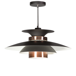 Potenza zwart-koper hanglamp