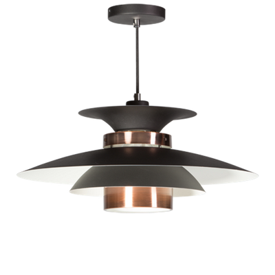 Potenza zwart-koper hanglamp