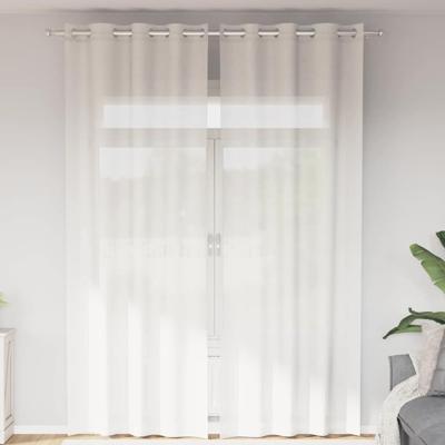 Gordijnen voile met doorvoertules 2 st wit