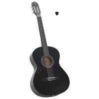 VidaXL Gitaar klassiek beginner 4/4 39" lindenhout zwart