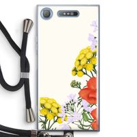 Wilde bloemen: Sony Xperia XZ1 Transparant Hoesje met koord