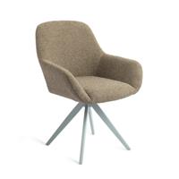 Jesper Home Draaibare Eetkamerstoel 'Kushi' Turn Mint, kleur Moss Meadow