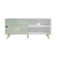Adelaide TV-meubel 1 deur, 1 plank wit,groen.