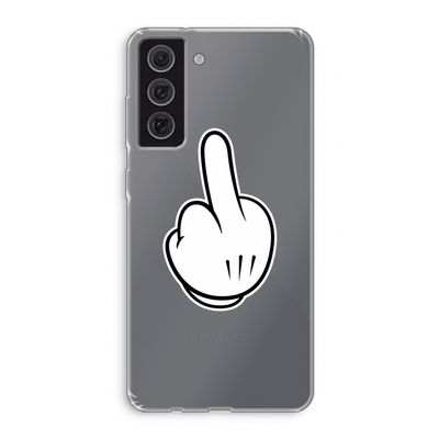 Middle finger white: Samsung Galaxy S21 FE Transparant Hoesje