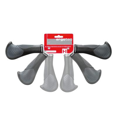 Ergotec handvatset Frisco 140/140mm rubber/gel zw/gr